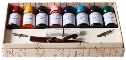Wooden Dip Pen Set with 8 Inks
